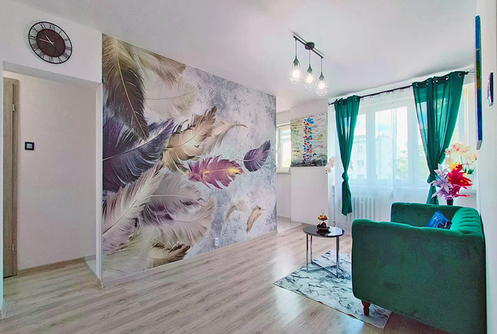 elegancki salon w ekskluzywnym apartamencie na sprzedaż Legnica (okolice)