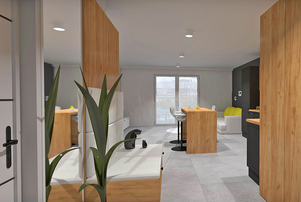 minimalistyczny design wnętrza ekskluzywnego apartamentu do sprzedaży Częstochowa