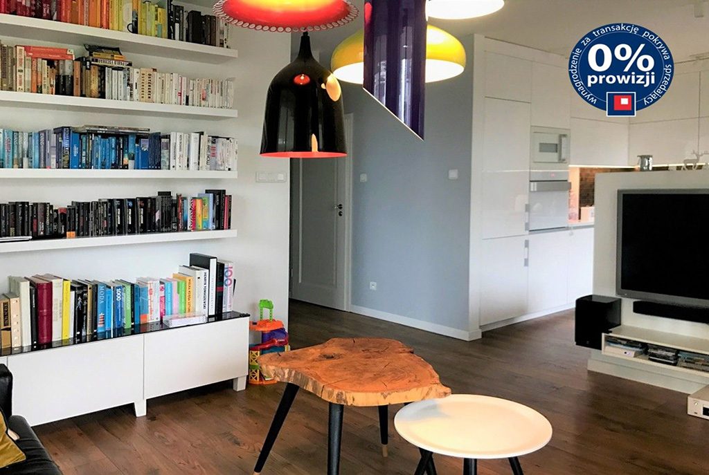 nowoczesny salon w ekskluzywnym apartamencie do sprzedaży w Krakowie