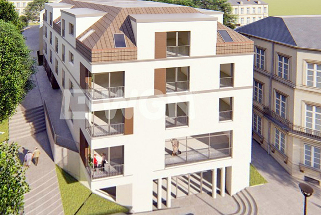 widok z lotu ptaka na luksusowy apartamentowiec w Kwidzynie, w którym znajduje się ekskluzywny apartament do sprzedaży