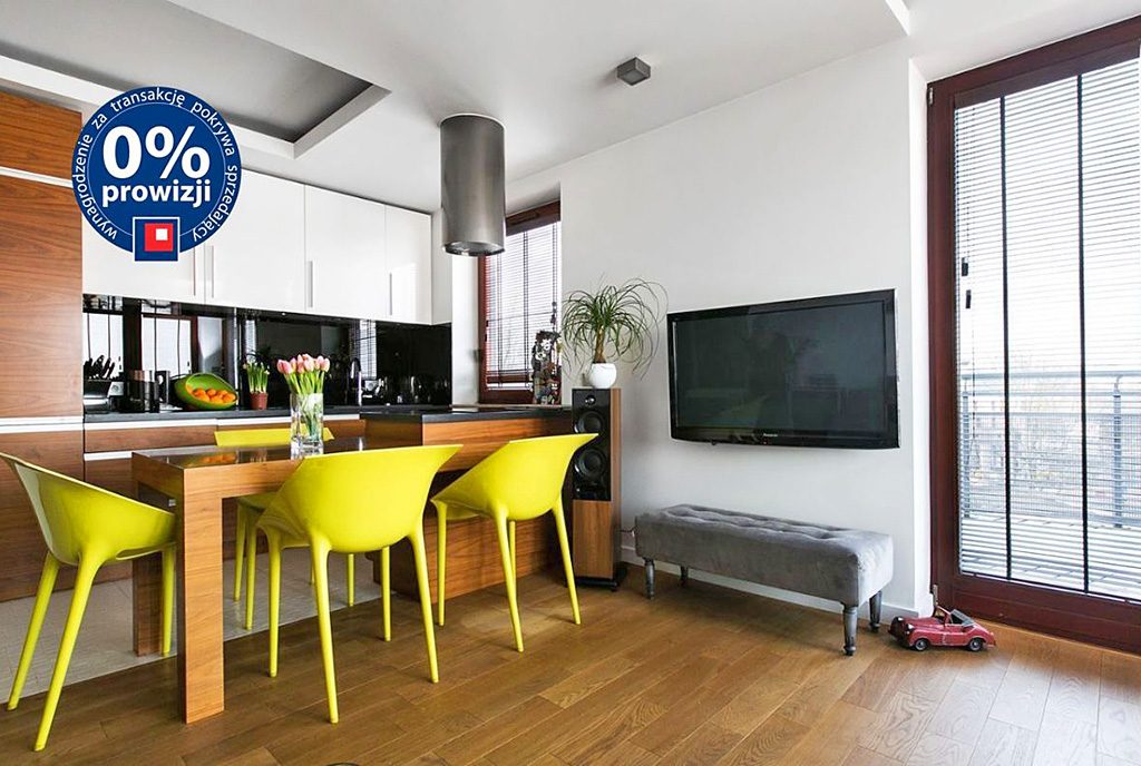 nowoczesny salon w ekskluzywnym apartamencie do sprzedaży w Krakowie