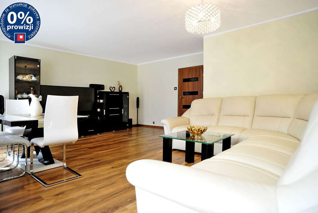 nowoczesny salon w ekskluzywnym apartamencie do sprzedaży w okolicach Katowic