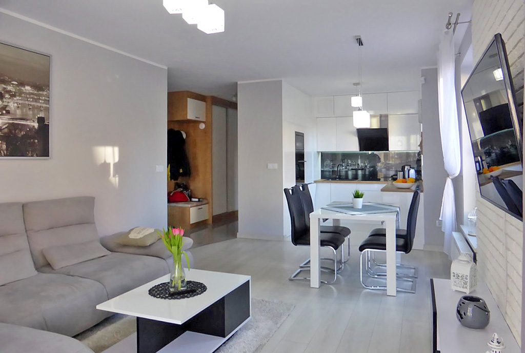 nowoczesne i przestronne wnętrze w ekskluzywnym apartamencie do wynajęcia w Kwidzynie