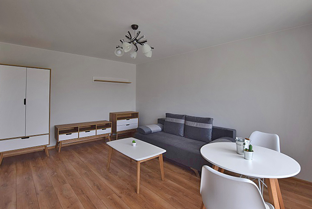 widok na salon w luksusowym apartamencie do wynajmu w Białymstoku