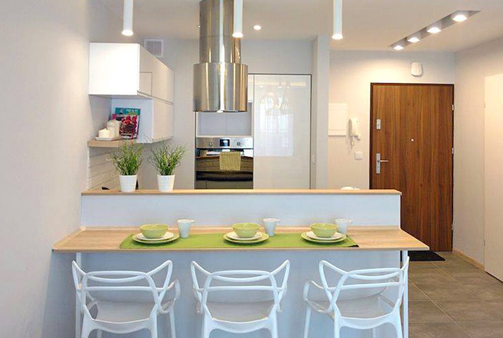 nowoczesny aneks kuchenny w ekskluzywnym apartamencie do wynajęcia w Katowicach