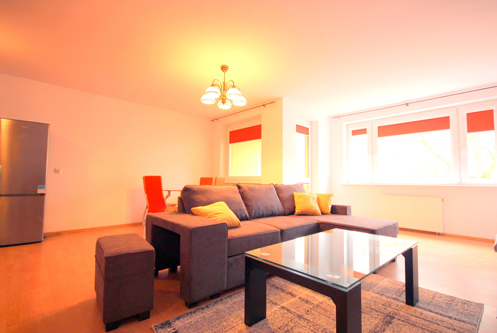 komfortowy salon w ekskluzywnym apartamencie do wynajmu w Szczecinie