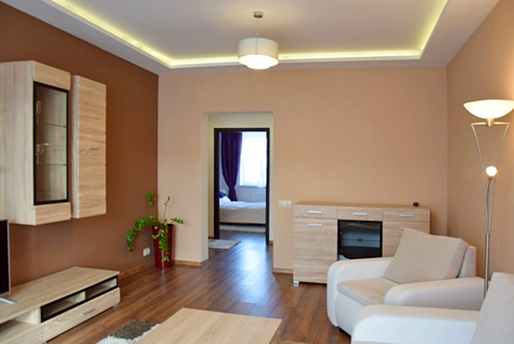 nowoczesny salon w ekskluzywnym apartamencie do wynajęcia w Słupsku