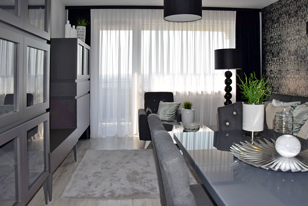 fragment prestiżowego salonu w ekskluzywnym apartamencie w Słupsku na wynajem
