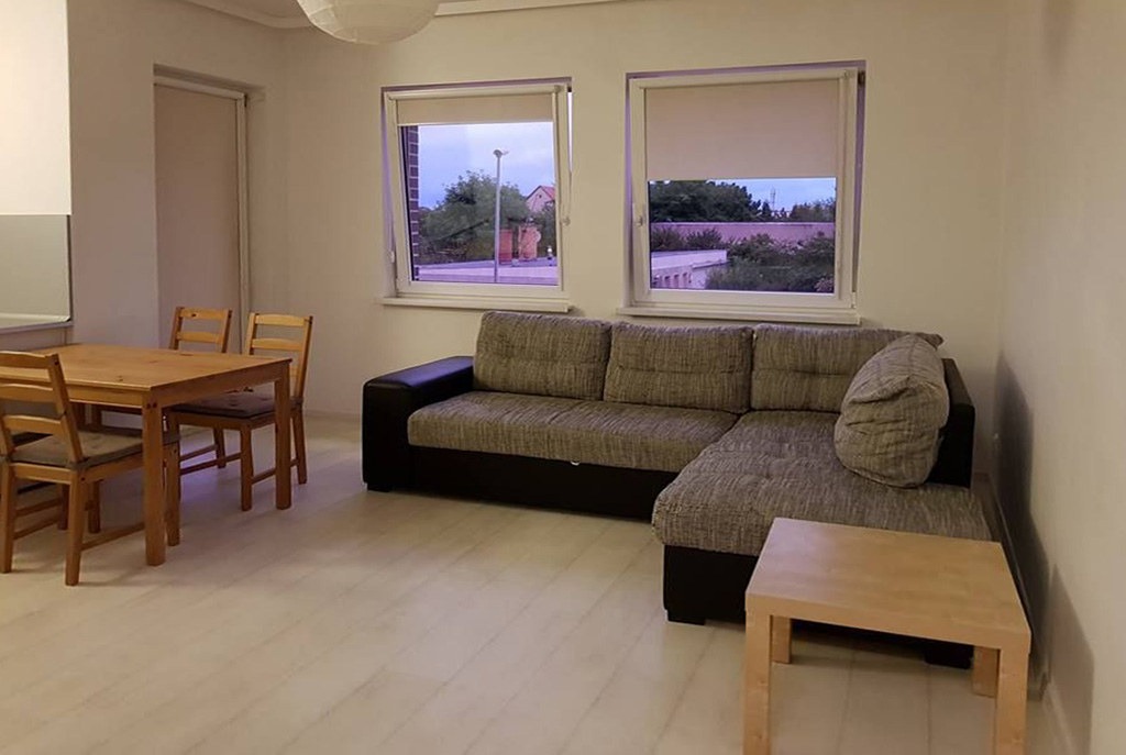 widok na komfortowy salon w ekskluzywnym apartamencie do sprzedaży w Szczecinie