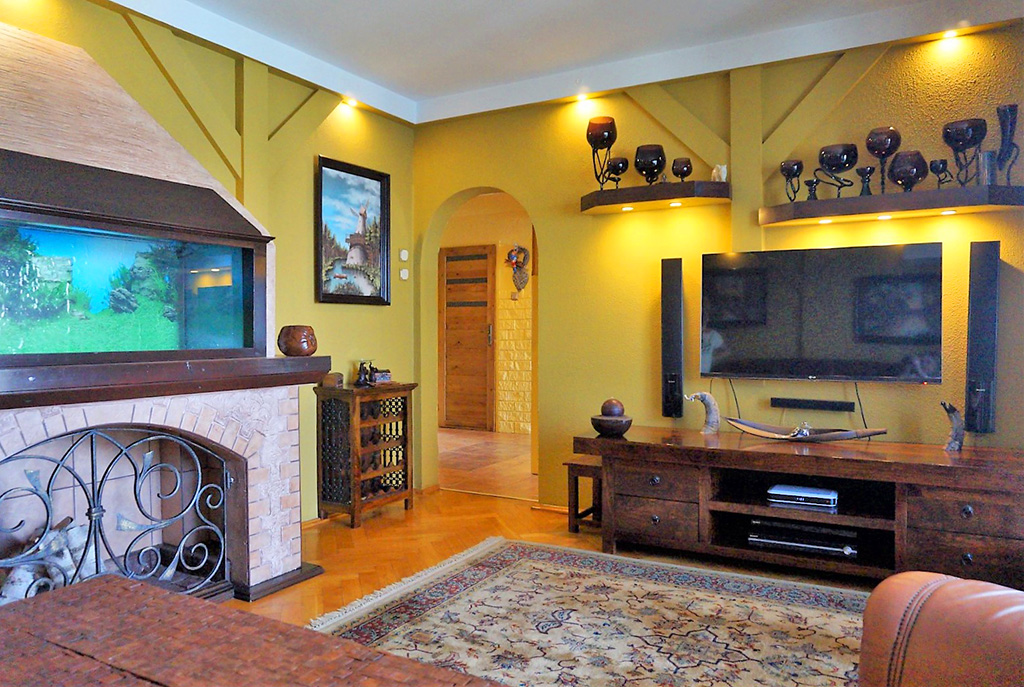 stylowy salon w ekskluzywnym apartamencie do sprzedaży we Wrocławiu