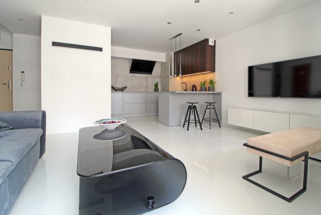 nowoczesny design wnętrza ekskluzywnego apartamentu do wynajęcia w Krakowie