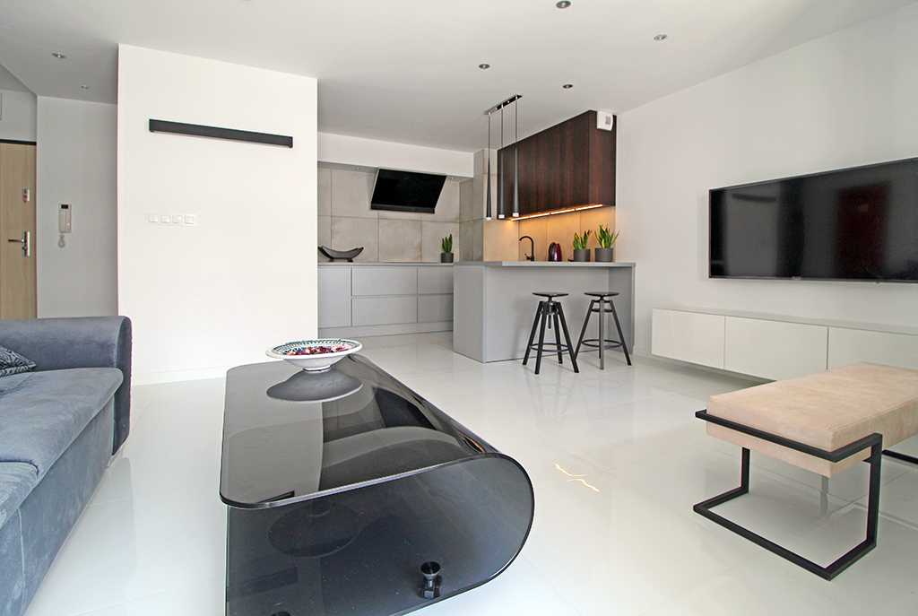 nowoczesny design wnętrza ekskluzywnego apartamentu do wynajęcia w Krakowie