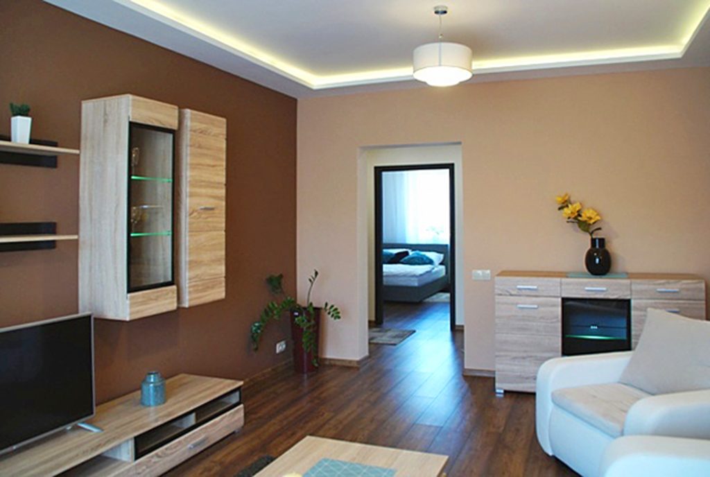 nowoczesny salon w ekskluzywnym apartamencie do wynajęcia w Słupsku