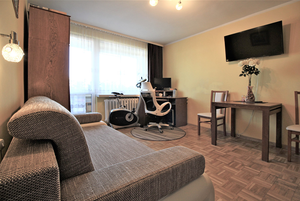 przestronny salon w ekskluzywnym apartamencie do sprzedaży w Krakowie