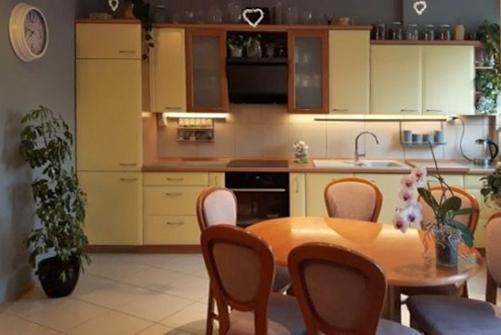 umeblowana i urządzona kuchnia w ekskluzywnym apartamencie do sprzedaży w Szczecinie