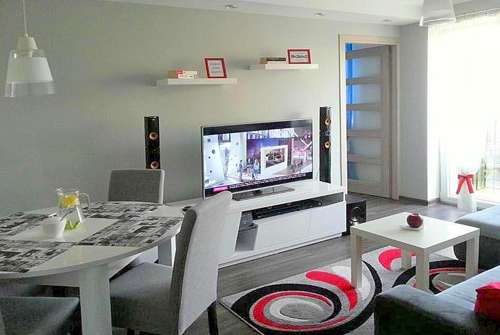 nowoczesny salon w luksusowym apartamencie do sprzedaży w okolicach Katowic