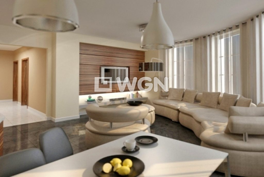 nowoczesny salon w ekskluzywnym apartamencie do sprzedaży w okolicach Legnicy