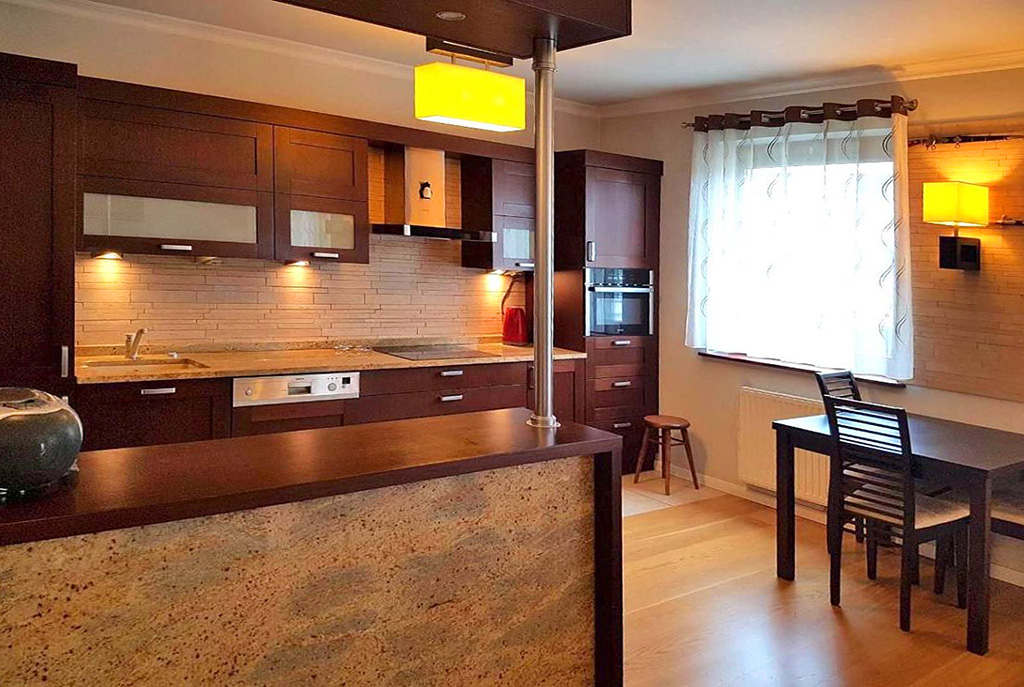 nowoczesna kuchnia w luksusowym apartamencie w Szczecinie na wynajem