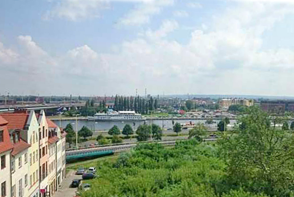 widok z okna luksusowego apartamentu w Szczecinie do wynajmu na okolicę