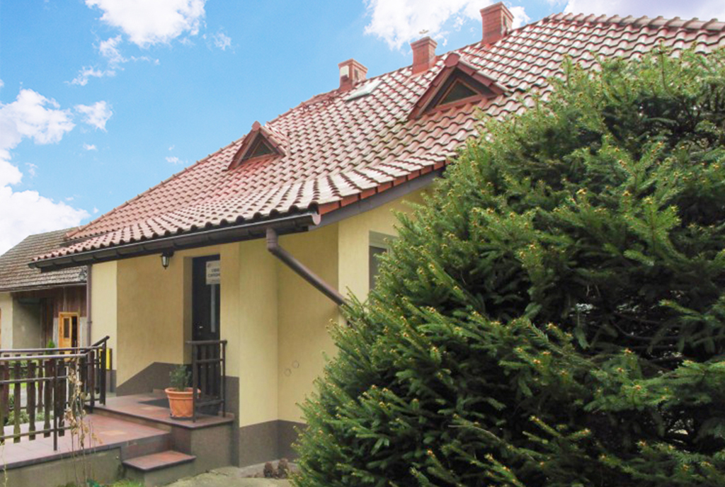 reprezentacyjne wejście do luksusowej willi na sprzedaż w okolicach Krakowa