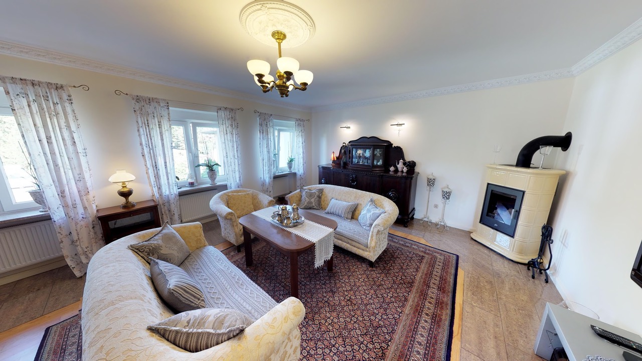 stylowe wnętrze salonu w ekskluzywnym apartamencie do sprzedaży w Szczecinie