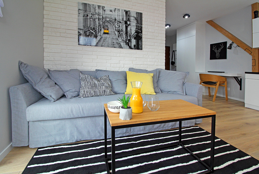 nowoczesne, artystyczne wnętrze ekskluzywnego apartamentu do wynajęcia w Krakowie