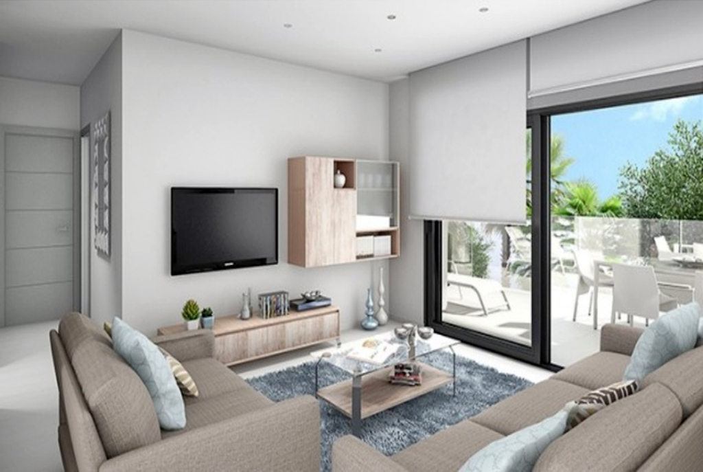 na zdjęciu salon w luksusowym apartamencie do sprzedaży w Hiszpanii