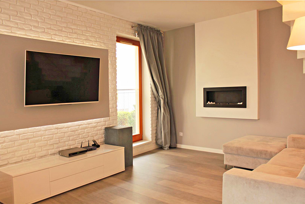 salon w nowoczesnym designie znajdujący się w ekskluzywnym apartamencie do sprzedaży w Szczecinie