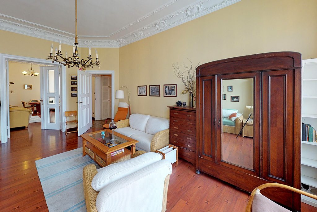 stylowy salon w ekskluzywnym apartamencie do sprzedaży w Szczecinie