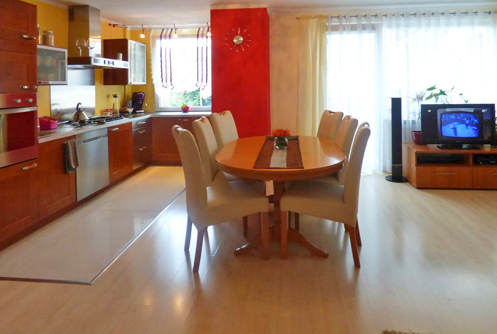 widok na przestronny salon w luksusowym apartamencie do sprzedaży w okolicach Katowic