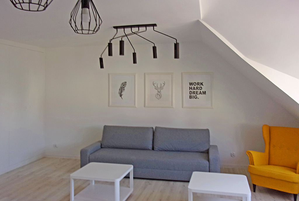 fragment salonu w luksusowym apartamencie do wynajmu w okolicach Legnicy