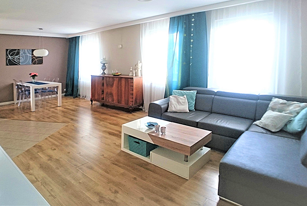 nowoczesny salon w ekskluzywnej willi do sprzedaży w Łodzi