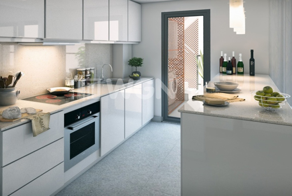 umeblowana i urządzona kuchnia w luksusowym apartamencie w Hiszpanii (Alicante, Javea) na sprzedaż