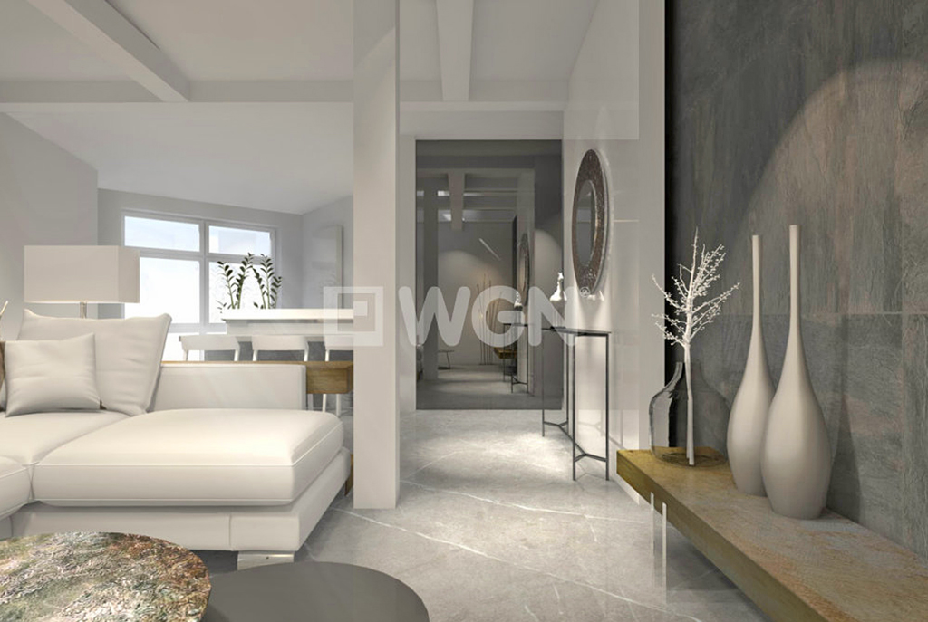 designerskie wnętrze salonu w ekskluzywnym apartamencie do sprzedaży w Szczecinie