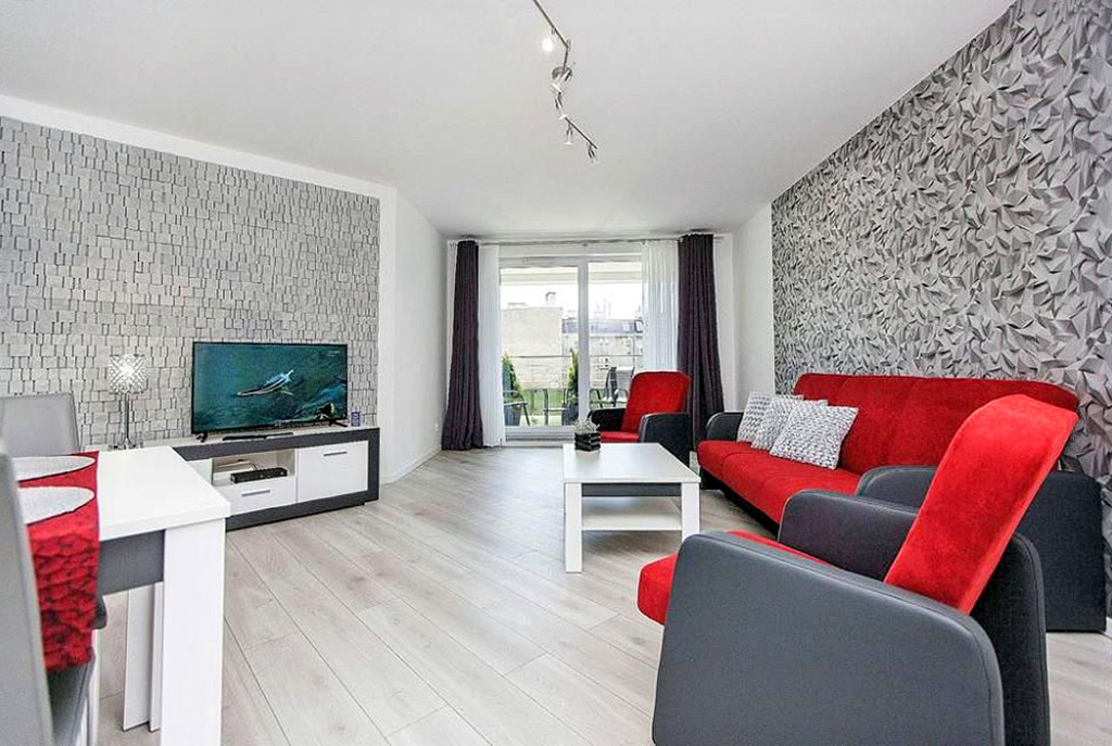 widok na salon w luksusowym apartamencie do sprzedaży w Szczecinie