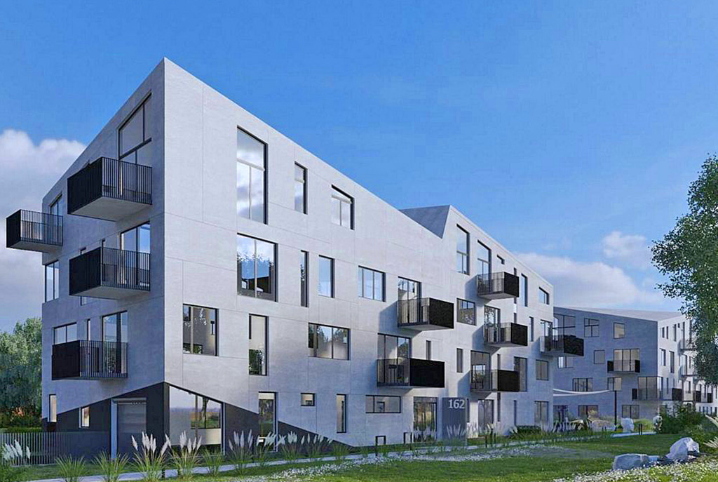 widok na osiedle w Krakowie, na którym znajduje się oferowany do sprzedaży ekskluzywny apartament