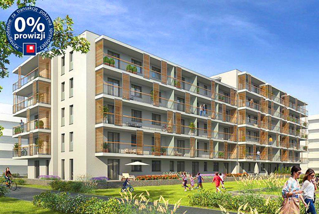 widok na osiedle w Krakowie, na którym znajduje się oferowany na sprzedaż luksusowy apartament