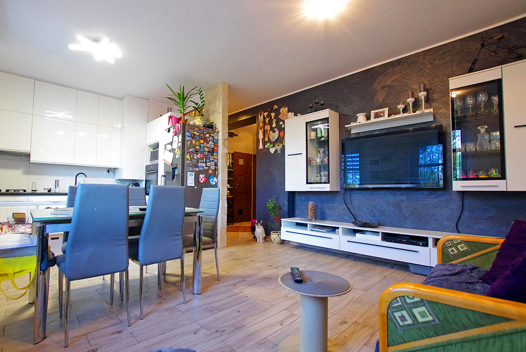 komfortowy salon w ekskluzywnym apartamencie do sprzedaży w okolicach Legnicy