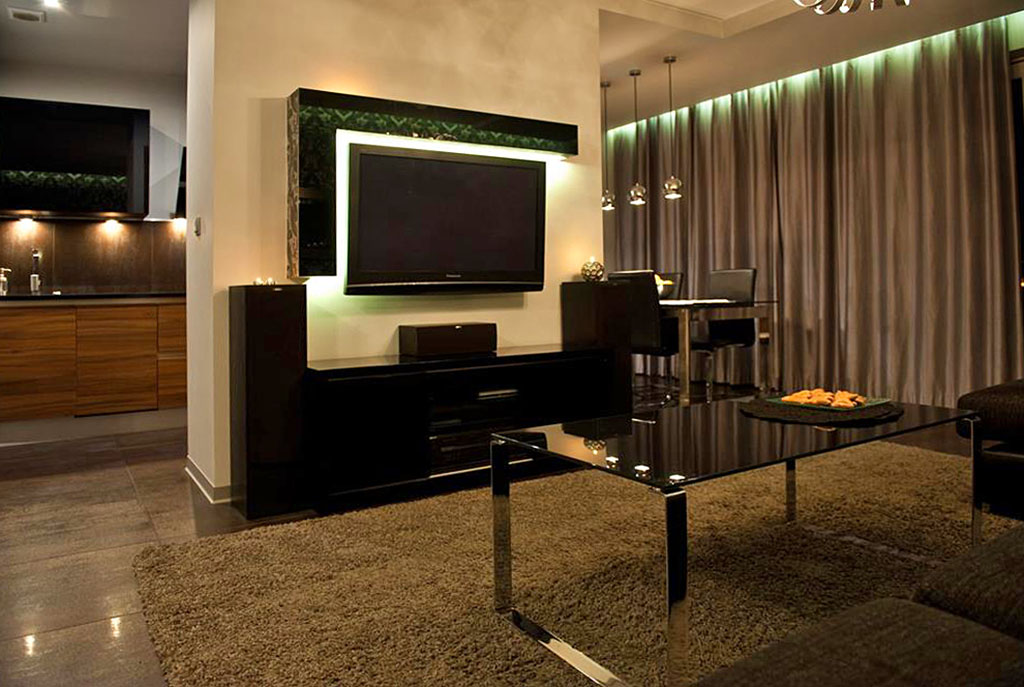fragment prestiżowego salonu w luksusowym apartamencie do sprzedaży Szczecin