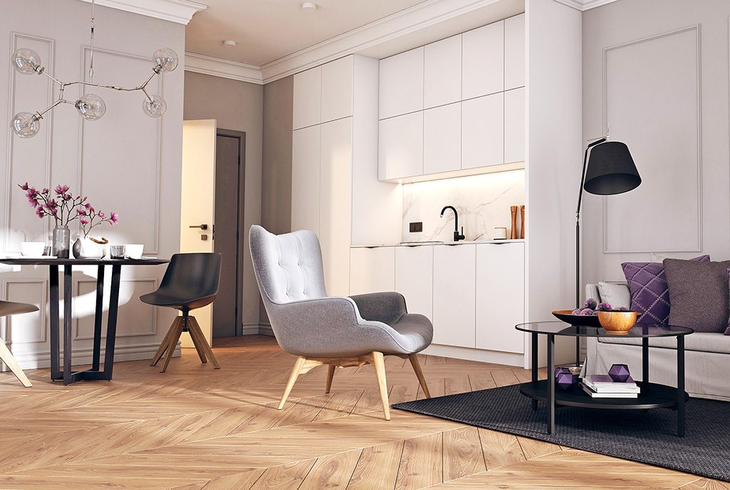 nowoczesny salon w ekskluzywnym apartamencie do sprzedaży Świnoujście