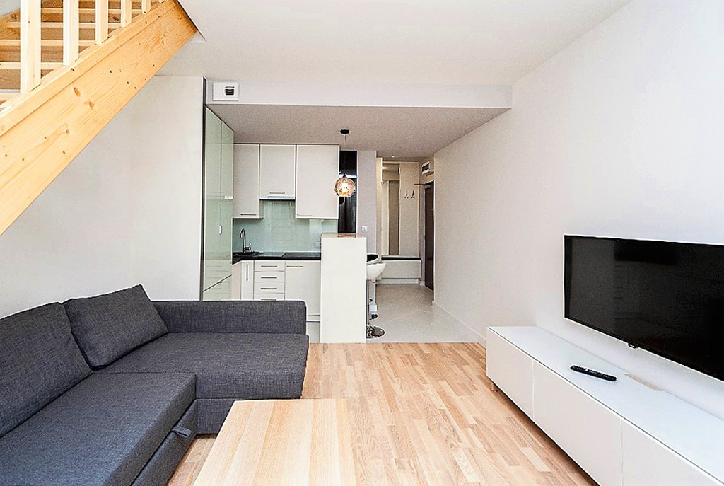 fragment salonu w luksusowym apartamencie do wynajmu Kraków