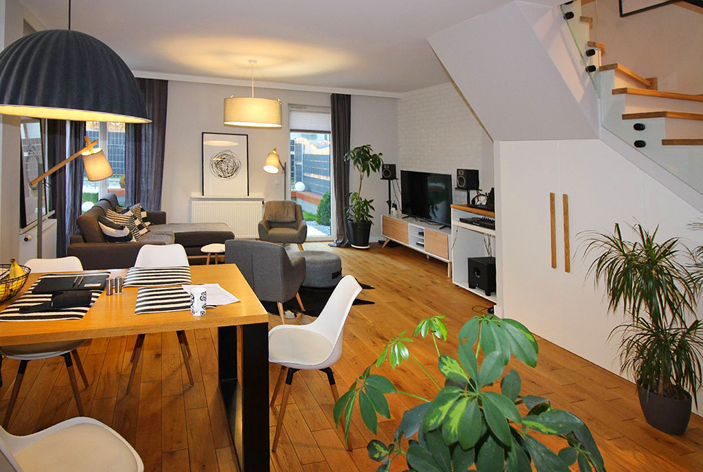 stylowy salon w ekskluzywnej willi do sprzedaży Łódź