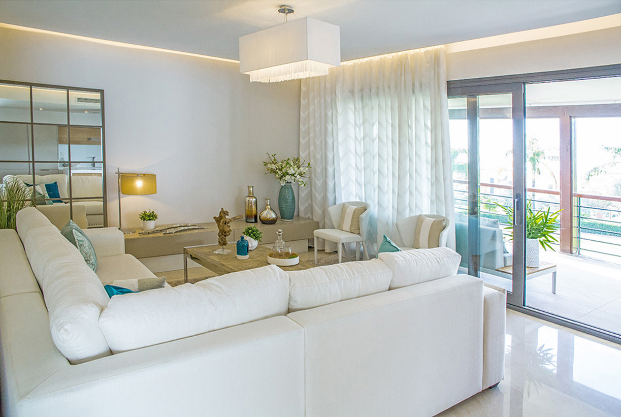 luksusowy salon w ekskluzywnym apartamencie do sprzedaży Costa del Sol, Malaga (Hiszpania)