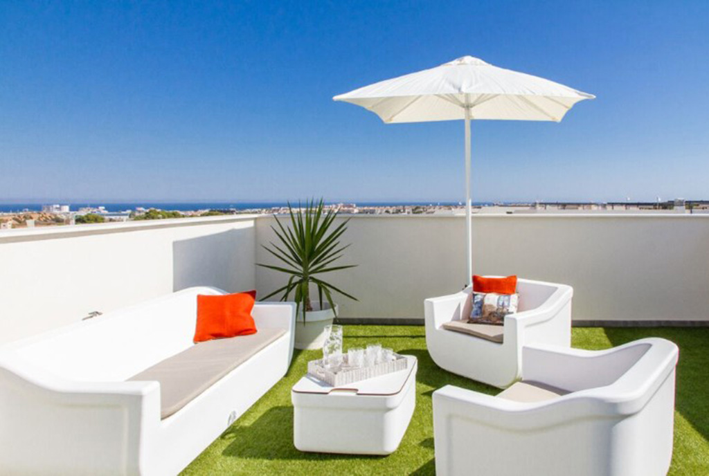 widokowy, przestronny taras przy luksusowym apartamencie do sprzedaży Hiszpania (Costa Blanca, Orihuela Costa)