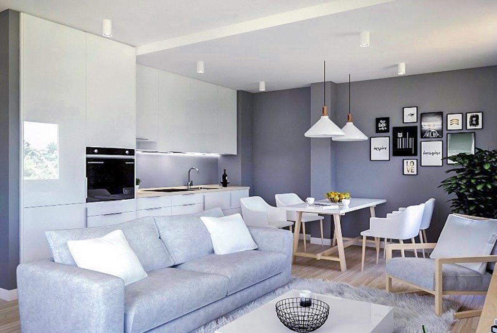 zaprojektowane w nowoczesnym designie wnętrze ekskluzywnego apartamentu do sprzedaży Kraków