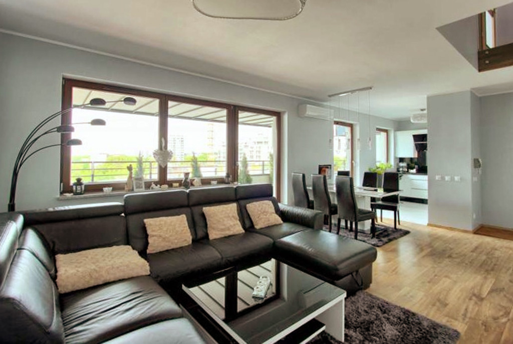ekskluzywne wnętrze salonu w luksusowym apartamencie do sprzedaży Szczecin