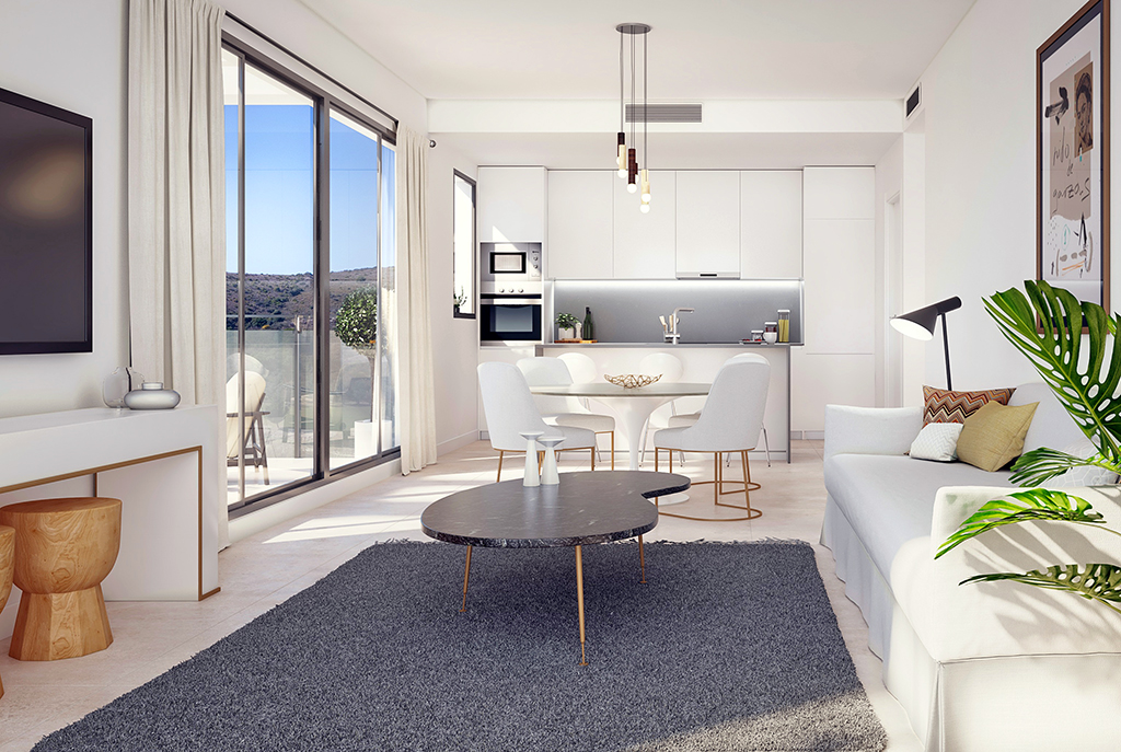 zaprojektowane w nowoczesnym designie wnętrze luksusowego apartamentu do sprzedaży Hiszpania (Costa del Sol, Estepona)