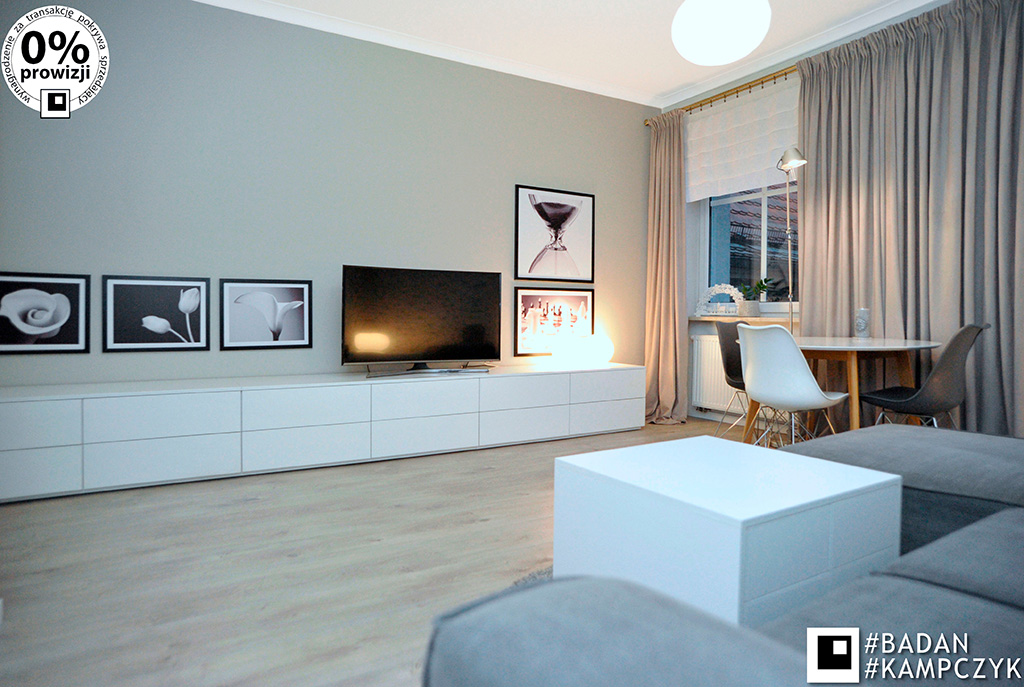 stylowy salon w ekskluzywnym apartamencie do sprzedaży Katowice (okolice)