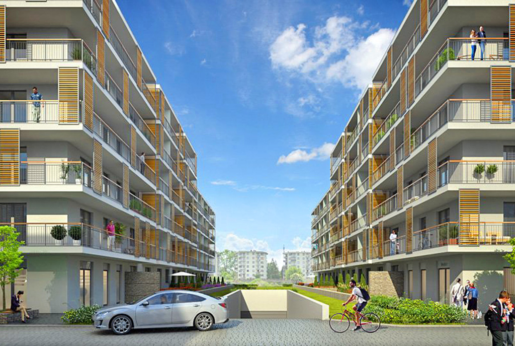 widok na wjazd od podziemnego garażu w apartamentowcu, w Krakowie, w którym znajduje się oferowany na sprzedaż luksusowy apartament