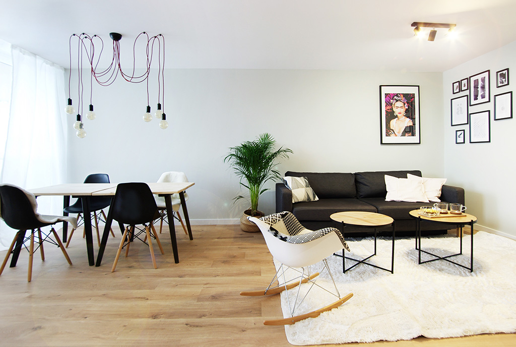 nowoczesny salon i jadalnia w ekskluzywnym apartamencie do sprzedaży Katowice (okolice)